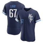 Silnrao KC.Royals #67 Seth Lugo Player Navy City Connect Limited Elite Home Stitched Jerseys