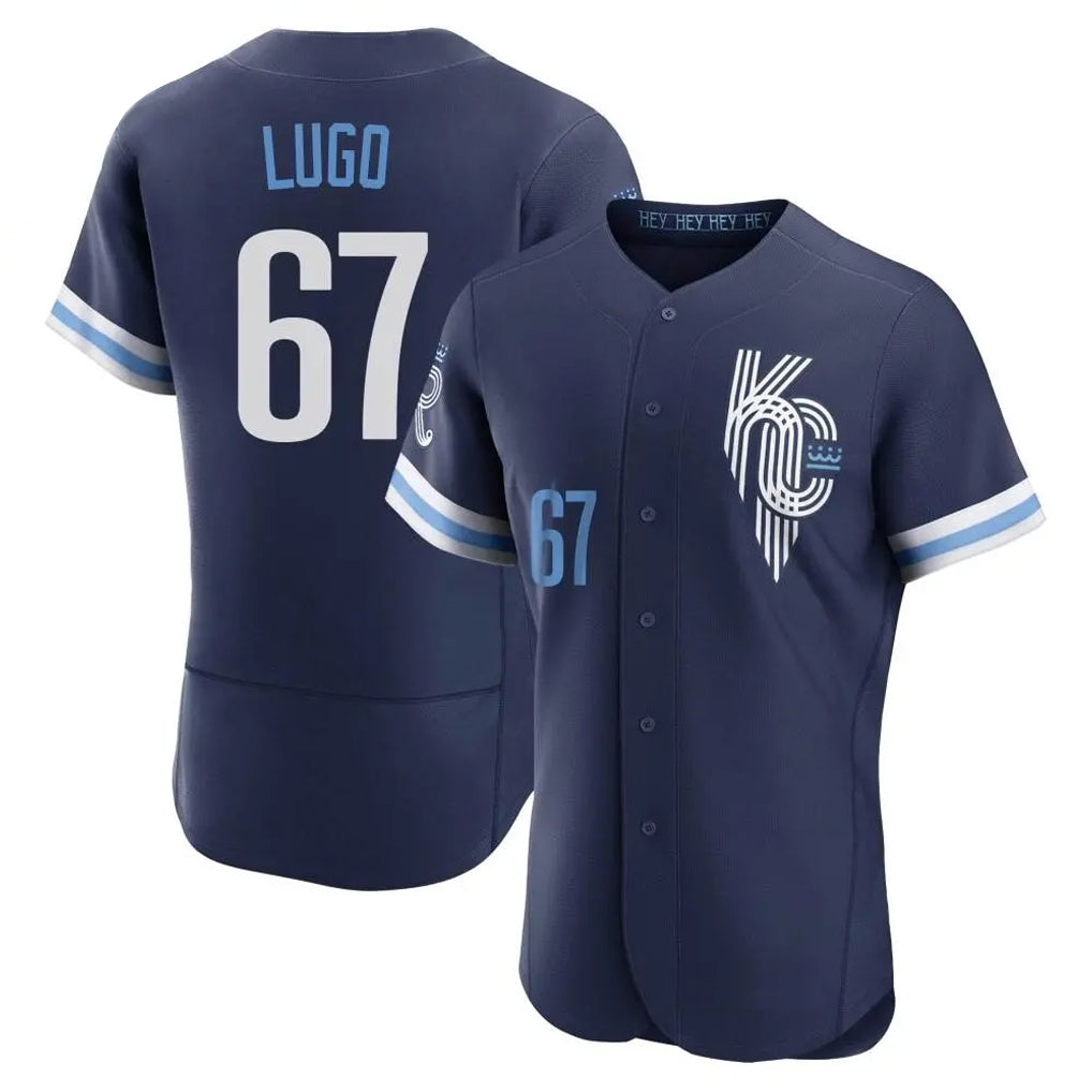 Silnrao KC.Royals #67 Seth Lugo Player Navy City Connect Limited Elite Home Stitched Jerseys