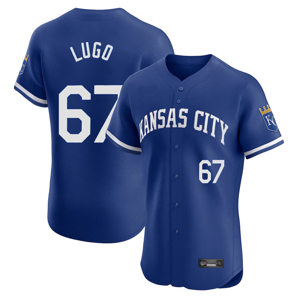 Silnrao KC.Royals #67 Seth Lugo Player Royal Limited Elite Home Game Stitched Jerseys