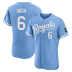 Silnrao KC.Royals #6 Jonathan India Player Light Blue Alt Limited Elite Home Stitched Jerseys