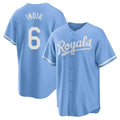 Silnrao KC.Royals #6 Jonathan India Player Light Blue Home Game Stitched Jerseys