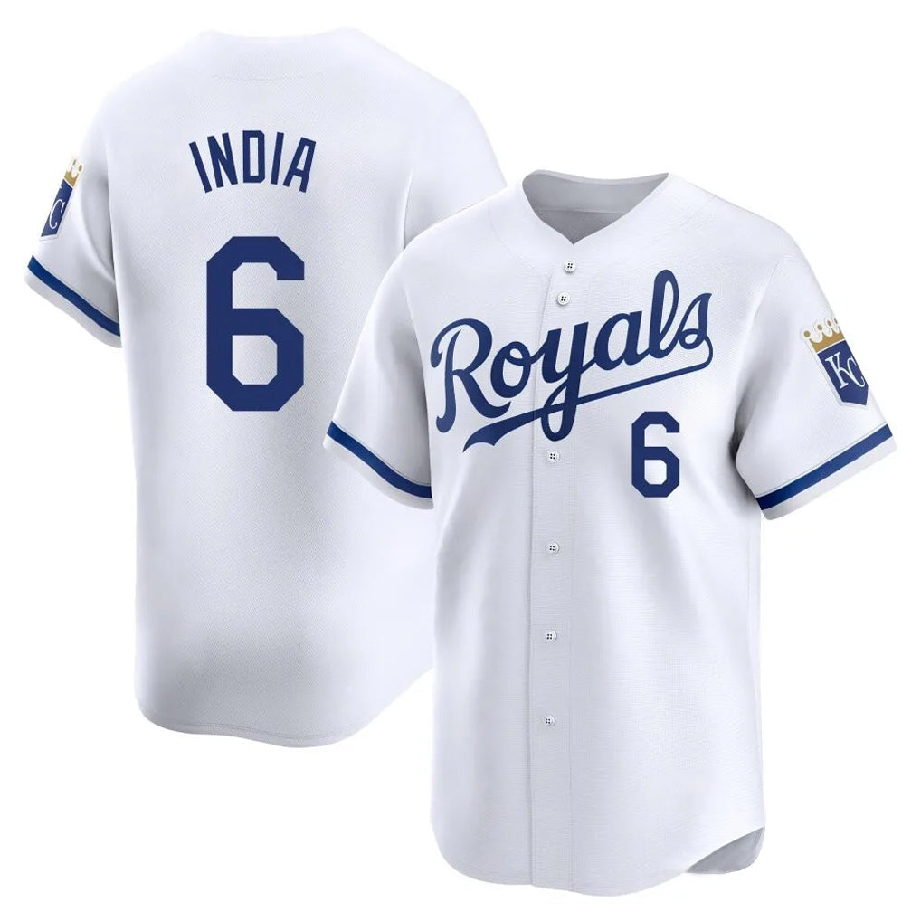 Silnrao KC.Royals #6 Jonathan India Player White Alt Limited Home Stitched Jerseys