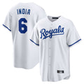Silnrao KC.Royals #6 Jonathan India Player White Home Game Stitched Jerseys