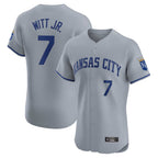 Silnrao KC.Royals #7 Bobby Witt Jr. Player Gray Limited Elite Home Stitched Jerseys
