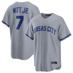 Silnrao KC.Royals #7 Bobby Witt Jr. Player Grey Road Game Home Stitched Jerseys