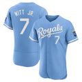 Silnrao KC.Royals #7 Bobby Witt Jr. Player Light Blue Alt Limited Elite Home Stitched Jerseys