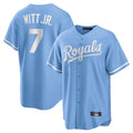 Silnrao KC.Royals #7 Bobby Witt Jr. Player Light Blue Home Game Stitched Jerseys