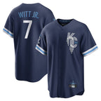 Silnrao KC.Royals #7 Bobby Witt Jr. Player Navy City Connect Home Game Stitched Jerseys