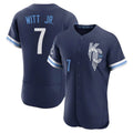 Silnrao KC.Royals #7 Bobby Witt Jr. Player Navy City Connect Limited Elite Home Stitched Jerseys