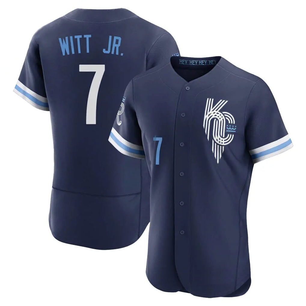 Silnrao KC.Royals #7 Bobby Witt Jr. Player Navy City Connect Limited Elite Home Stitched Jerseys