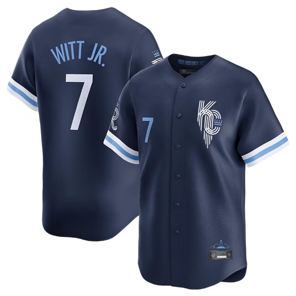 Silnrao KC.Royals #7 Bobby Witt Jr. Player Navy City Connect Limited Home Stitched Jerseys