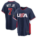 Silnrao KC.Royals #7 Bobby Witt Jr. Player Navy USA 2026 World Classic Game Stitched Jerseys