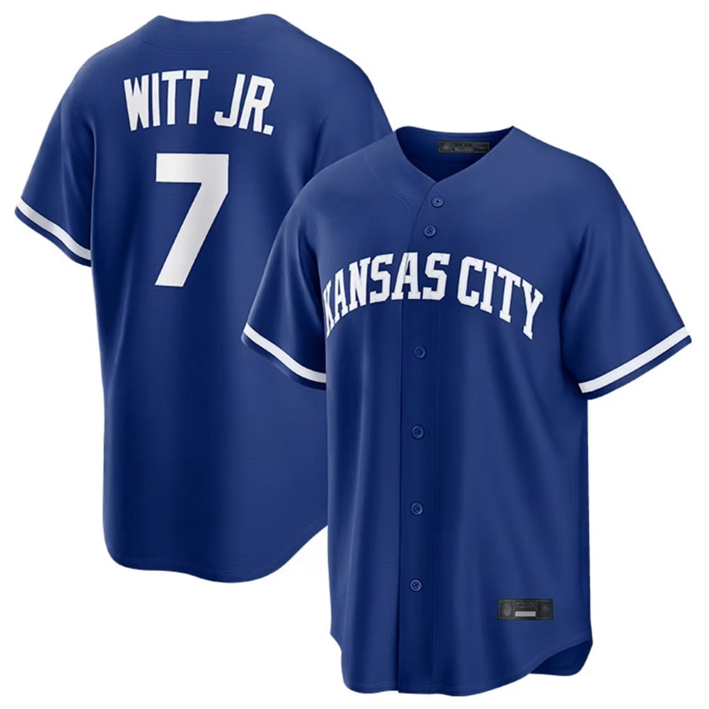 Silnrao KC.Royals #7 Bobby Witt Jr. Player Royal Game Home Stitched Jerseys