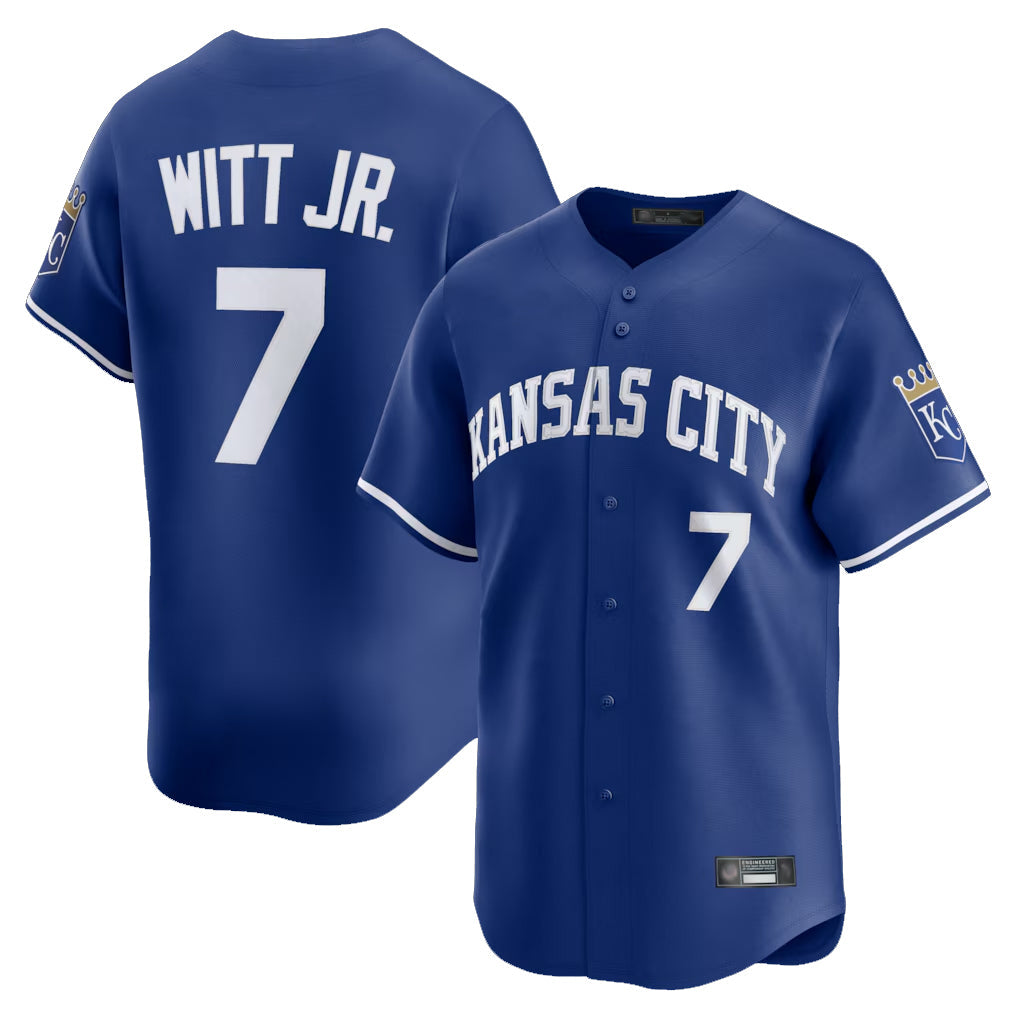 Silnrao KC.Royals #7 Bobby Witt Jr. Player Royal Limited Home Stitched Jerseys