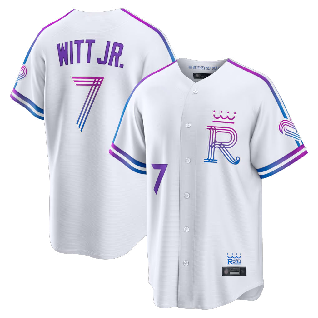 Silnrao KC.Royals #7 Bobby Witt Jr. Player White 2026 City Connect Limited Home Stitched Jerseys
