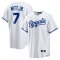 Silnrao KC.Royals #7 Bobby Witt Jr. Player White Home Game Stitched Jerseys