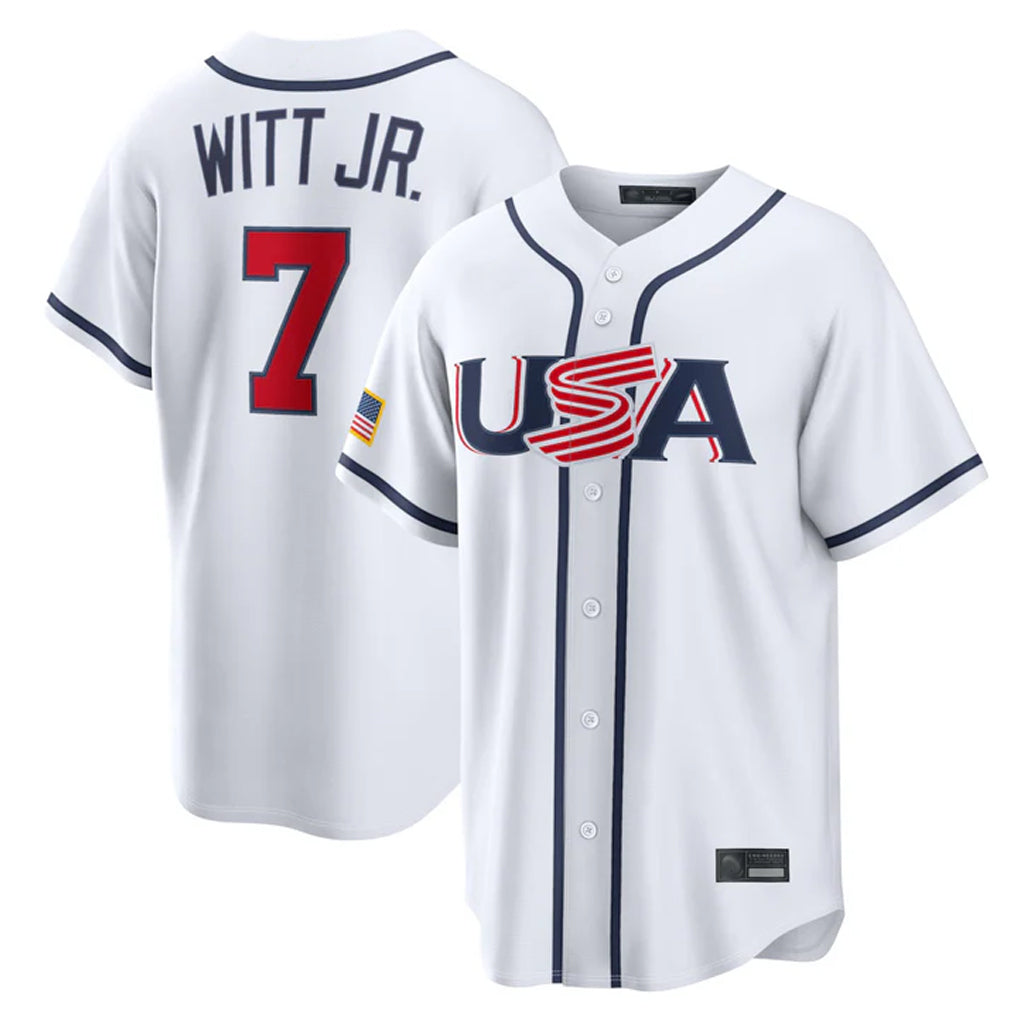 Silnrao KC.Royals #7 Bobby Witt Jr. Player White USA 2026 World Classic Game Stitched Jerseys