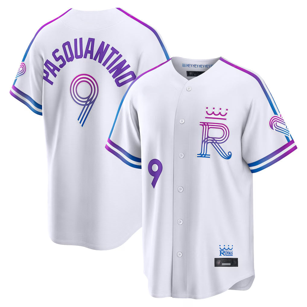 Silnrao KC.Royals #9 Vinnie Pasquantino Player White 2026 City Connect Limited Home Stitched Jerseys