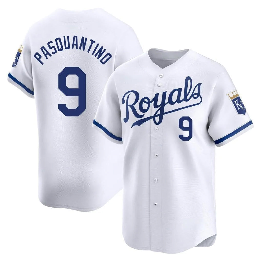 Silnrao KC.Royals #9 Vinnie Pasquantino Player White Alt Limited Home Stitched Jerseys