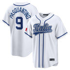 Silnrao KC.Royals #9 Vinnie Pasquantino Player White Italy 2026 WBC Classic Home Stitched Jerseys