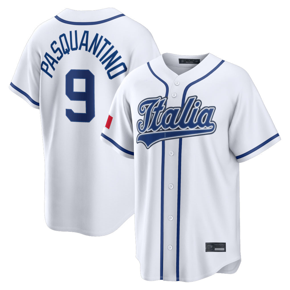 Silnrao KC.Royals #9 Vinnie Pasquantino Player White Italy 2026 WBC Classic Home Stitched Jerseys
