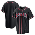 Silnrao LA.Angels Black Fashion Out Home Game Blank Player Stitched Jerseys