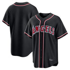 Silnrao LA.Angels Black Fashion Out Home Game Blank Player Stitched Jerseys