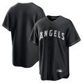 Silnrao LA.Angels Black Lights Out Fashion T-shirt Blank Player Stitched Jerseys