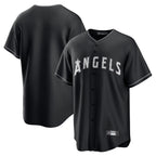 Silnrao LA.Angels Black Lights Out Fashion T-shirt Blank Player Stitched Jerseys