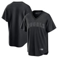 Silnrao LA.Angels Black Pitch Fashion Blank Player T-shirt Stitched Jerseys