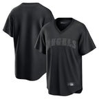 Silnrao LA.Angels Black Pitch Fashion Blank Player T-shirt Stitched Jerseys