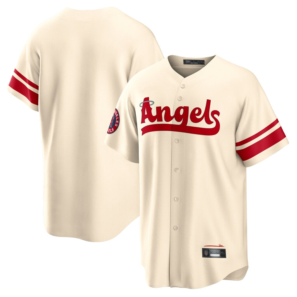 Silnrao LA.Angels Cream City Connect Home Blank Player Stitched Jerseys