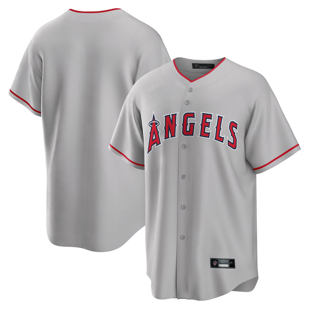 Silnrao LA.Angels Gray Home Game Blank Player Stitched Jerseys