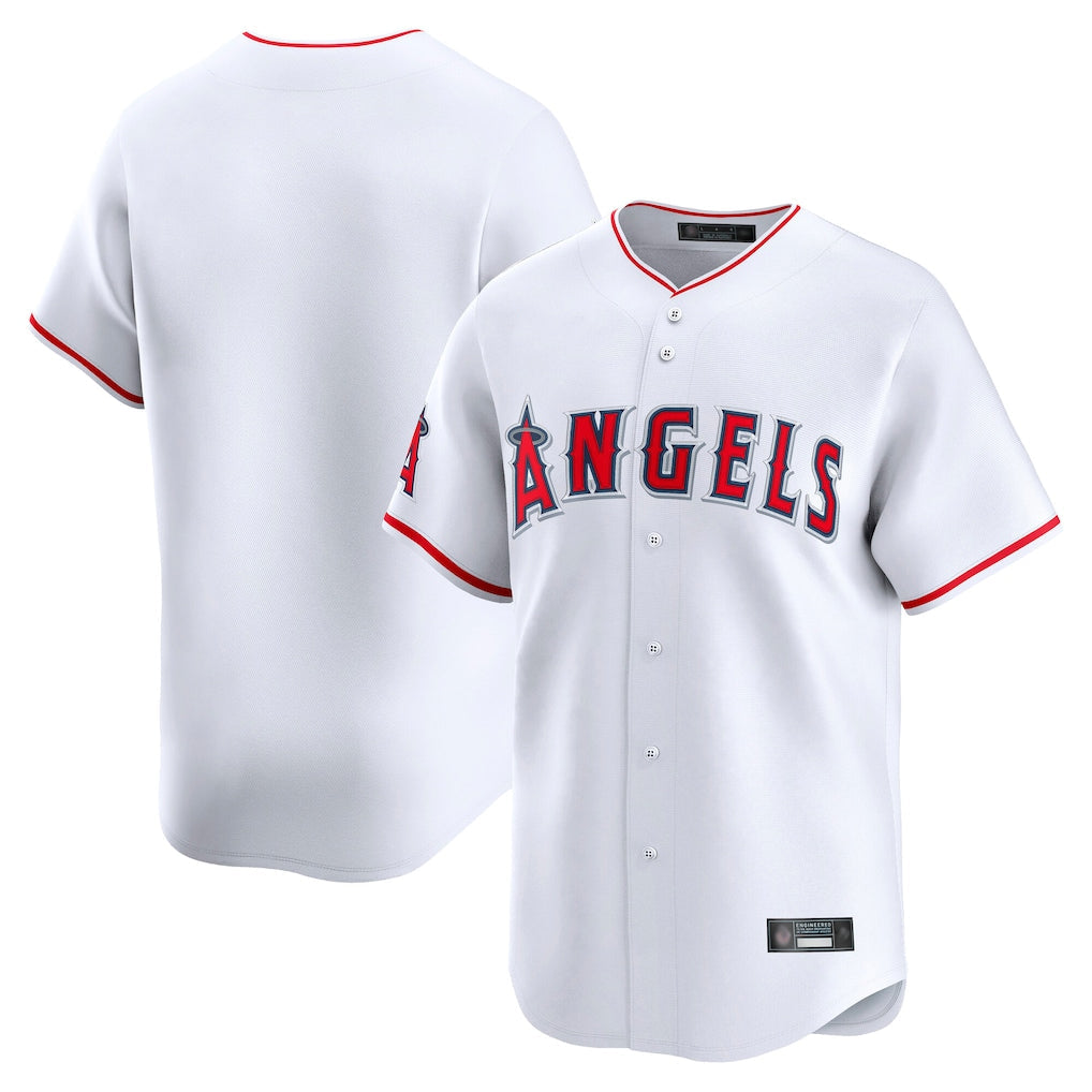 Silnrao LA.Angels White Limited Home Blank Player Stitched Jerseys