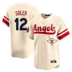 Silnrao LA.Angels #12 Jorge Soler Player Cream City Connect Limited Home Stitched Jerseys