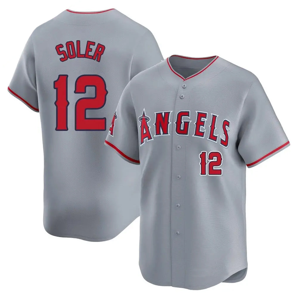 Silnrao LA.Angels #12 Jorge Soler Player Gray Home Limited Stitched Jerseys
