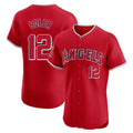 Silnrao LA.Angels #12 Jorge Soler Player Red Home Limited Elite Stitched Jerseys