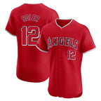 Silnrao LA.Angels #12 Jorge Soler Player Red Home Limited Elite Stitched Jerseys