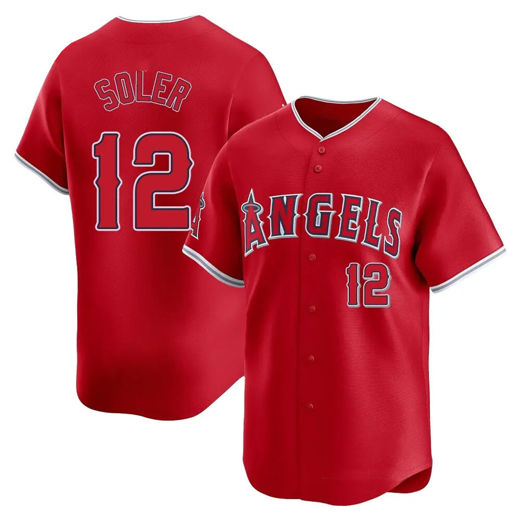 Silnrao LA.Angels #12 Jorge Soler Player Red Home Limited Stitched Jerseys