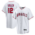 Silnrao LA.Angels #12 Jorge Soler Player White Home Game Stitched Jerseys