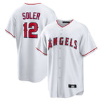 Silnrao LA.Angels #12 Jorge Soler Player White Home Game Stitched Jerseys