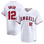 Silnrao LA.Angels #12 Jorge Soler Player White Limited Home Stitched Jerseys
