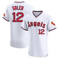 Silnrao LA.Angels #12 Jorge Soler Player White T-shirt Home Limited Elite Stitched Jerseys