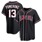 Silnrao LA.Angels #13 Drew Pomeranz Player Black Fashion Out Home Game Stitched Jerseys