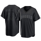 Silnrao LA.Angels #13 Drew Pomeranz Player Black Pitch Fashion T-shirt Stitched Jerseys