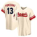 Silnrao LA.Angels #13 Drew Pomeranz Player Cream City Connect Home Stitched Jerseys