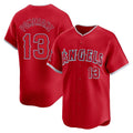 Silnrao LA.Angels #13 Drew Pomeranz Player Red Home Limited Stitched Jerseys