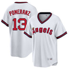 Silnrao LA.Angels #13 Drew Pomeranz Player White T-shirt Home Game Stitched Jerseys
