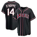 Silnrao LA.Angels #14 Logan O'Hoppe Player Black Fashion Out Home Game Stitched Jerseys