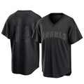 Silnrao LA.Angels #14 Logan O'Hoppe Player Black Pitch Fashion T-shirt Stitched Jerseys